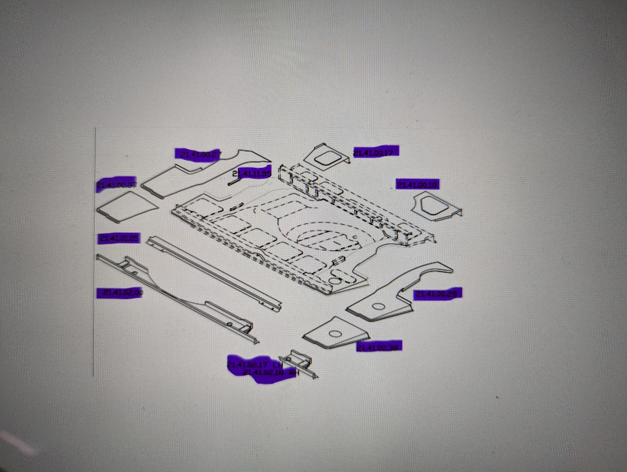 Rear-most lower floor section / spare tire well of a Classic Mini LWB Estate/Traveller/Countryma thumbnail 2