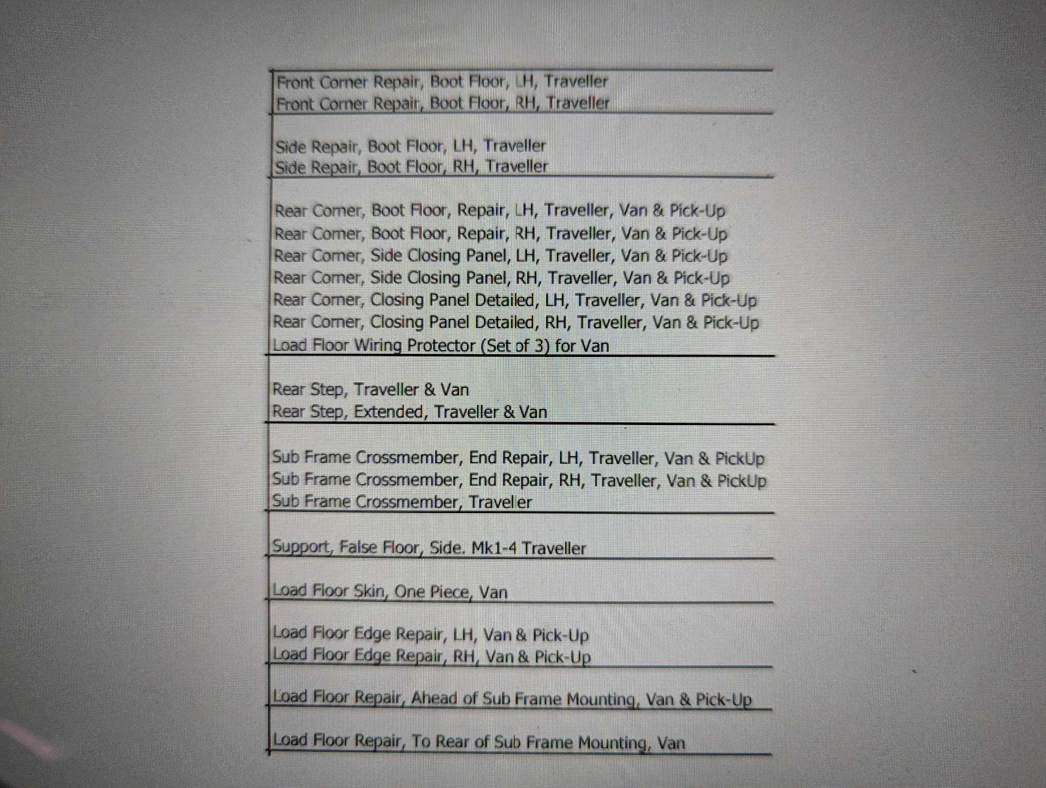 Rear-most lower floor section / spare tire well of a Classic Mini LWB Estate/Traveller/Countryma thumbnail 3